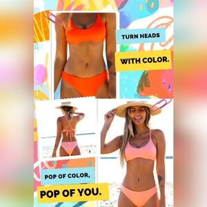 2pk LOT NWT HOT Orange & Baby Pink Bottom & Top Set